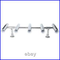 5 Tube Adjustable Stainless Rocket Launcher Rod Holders, Can Be Rotated 360 Deg