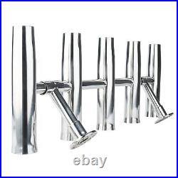 5 Tube Adjustable Stainless Rocket Launcher Rod Holders, Can Be Rotated 360 Deg