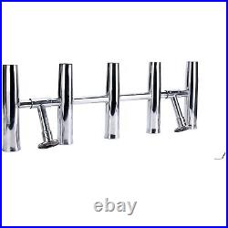 5 Tube Adjustable Stainless Rocket Launcher Rod Holders, Can Be Rotated 360 Deg