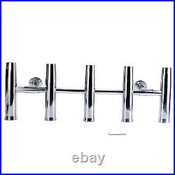 5 Tube Adjustable Stainless Rocket Launcher Rod Holders, Can Be Rotated 360 Deg