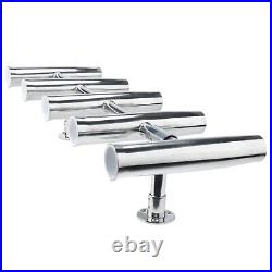 5 Tube Adjustable Stainless Rocket Launcher Rod Holders, Can Be Rotated 360 Deg