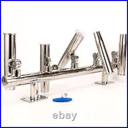 5 Tube Adjustable Stainless Rod Holder Wall Mounted/Top Mounted Rod Holder Rack