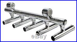5-Tube Adjustable Stainless Steel Fishing Rod Holder for Boat 1-1/2'' to 1-3/4'
