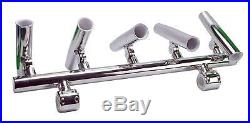 5-Tube Adjustable Stainless Steel Fishing Rod Holder for Boat 1-1/2'' to 1-3/4'
