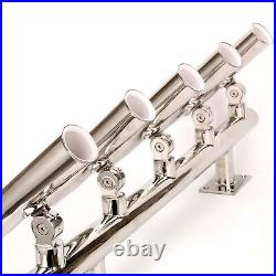 5 Tube Adjustable Stainless Steel Rod Holder Wall Mounted/Top Mounted Rod Rack
