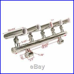 5 Tube Angle Adjustable Rod Holders Fishing Console Boat T Top Rocket Launcher