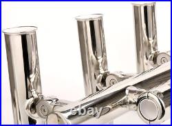 5 Tube Boat Fishing Rod Holder Stainless Steel Rocket Launcher Rail 1 to 1-1/4