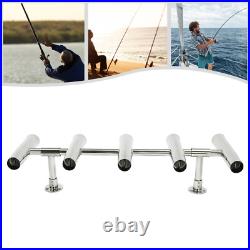 5 Tube Fishing Rod Holders Stainless Boat Fishing Rod Support Rack Deck Mount