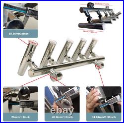 5-Tube Fishing Rod Storage Holder Fishing Console Crossbar Fixture 1-1-1/4