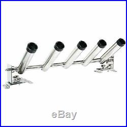 5 Tube Marine Boat Stainless Adjustable Fishing Rod Holders Wall /Top Mounted