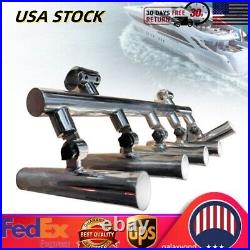 5 Tube Rod Holder for Rails Adjustable Stainless Steel Fishing Rod Base