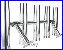 5 Tube Stainless Steel Adjustable Fishing Rod Holders Rocket Launcher Rod Holder