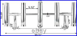 5 Tube Stainless Steel Adjustable Fishing Rod Holders Rocket Launcher Rod Holder