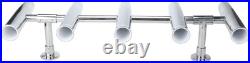 5 Tube Stainless Steel Adjustable Fishing Rod Holders Rocket Launcher Rod Holder