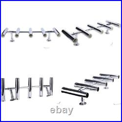 5 Tube Stainless Steel Fishing Rod Holders 360 Degree Rocket Launcher Adjustable