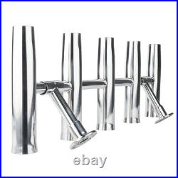 5 Tube Stainless Steel Fishing Rod Holders 360 Degree Rocket Launcher Adjustable