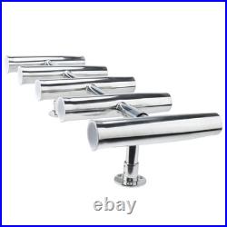 5 Tube Stainless Steel Fishing Rod Holders 360 Degree Rocket Launcher Adjustable
