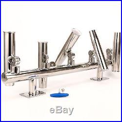 5 Tube Stainless Steel Rod Holder Can Be Adjusted To Different Angles Rod Holder