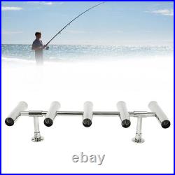 5 Tubes Adjustable Stainless Steel T Top Fishing Rod Holder 6.26in for Boat