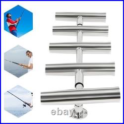 5 Tubes Adjustable Stainless Steel T Top Fishing Rod Holder 6.26in for Boat
