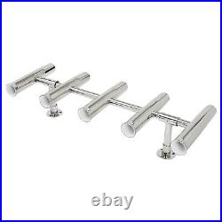 5 Tubes Fishing Rod Holder Marine Stainless Steel 5 Link Boat Rod Rack for Yatch