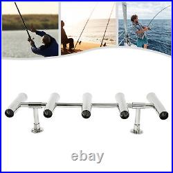 5 Tubes Rod Holder Fishing Console Boat Rocket Launcher Stainless Steel T Top US