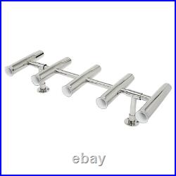 5 Tubes Rod Holder Fishing Console Boat Rocket Launcher Stainless Steel T Top US