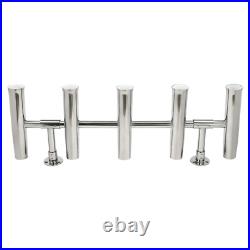 5 Tubes Rod Holder Fishing Console Boat Rocket Launcher Stainless Steel T Top US