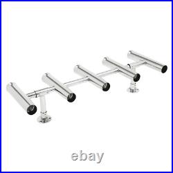 5 Tubes Rod Holder Fishing Console Boat Rocket Launcher Stainless Steel T Top US
