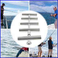 5 Tubes Rod Holder Fishing Console Boat Rocket Launcher Stainless Steel T Top US