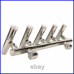 5 Tubes Rod Holders Boat T Top Rod Holder Rocket Launcher for Rails 1 to 1-1/4