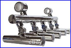 5Tube Boat Rod Holder Fishing Console T Top Rocket Launcher for 1-1/2 to 1-3/4