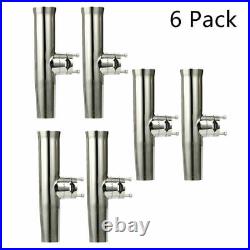 6 PCS Stainless Clamp on Boat Fishing Rod Holder for Rail 1 to 1-1/4 US SHIP