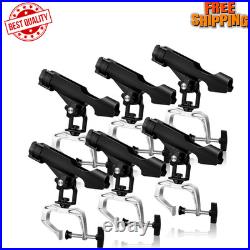 6 Pack Fishing Boat Rod Holder 360 Degree Adjustable with Large Clamp Boat Rod B