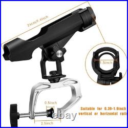 6 Pack Fishing Boat Rod Holder 360 Degree Adjustable with Large Clamp Boat Rod B
