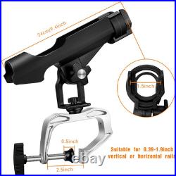 6 Pack Fishing Boat Rod Holder 360 Degree Adjustable with Large Clamp Boat Rod B