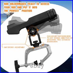 6 Pack Fishing Boat Rod Holder 360 Degree Adjustable with Large Clamp Boat Rod B
