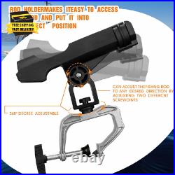 6 Pack Fishing Boat Rod Holder 360 Degree Adjustable with Large Clamp Boat Rod B 6 Pack Fishing Boat Rod Holder 360 Degree Adjustable with Large Clamp Boat Rod B
