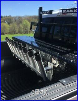 6 Pole Truck Tool Box Mounted Aluminum Fishing Rod Holder / Rack