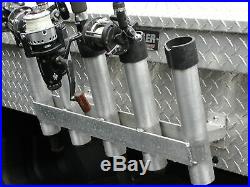 6 Pole Truck Tool Box Mounted Aluminum Fishing Rod Holder / Rack