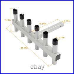 6-Rod Extender Fishing Rod Holder Rack For Truck 2 Hitch Receiver Aluminum