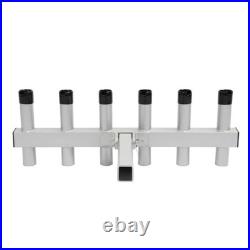 6-Rod Extender Fishing Rod Holder Rack For Truck 2 Hitch Receiver Aluminum
