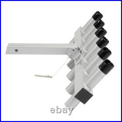 6-Rod Extender Fishing Rod Holder Rack For Truck 2 Hitch Receiver Aluminum