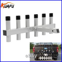 6-Rod Extender Fishing Rod Holder Rack For Truck 2 Hitch Receiver Aluminum