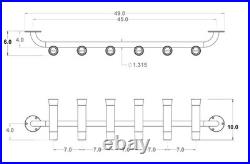 6 Rod Transom Console Mount Fishing Rod Holder Rack 10 Polished Aluminum