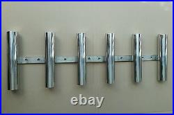 6 TUBE STAINLESS STEEL 316 BOAT FISHING ROD HOLDER (40 mm tube)