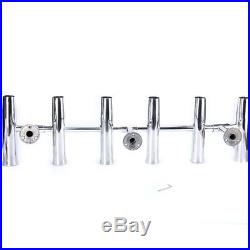 6 Tube Adjustable Stainless Rocket Launcher Rod Holder Can be Rotated 360 Degree