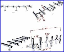 6 Tube Adjustable Stainless Rocket Launcher Rod Holders, Can Be Rotated 360 Deg