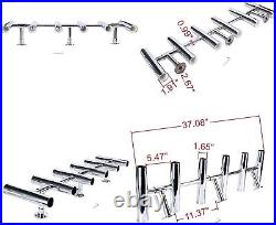 6 Tube Adjustable Stainless Steel Rocket Launcher Rod Holders Yacht Boat 360 Deg