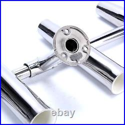 6 Tube Adjustable Stainless Steel Rocket Launcher Rod Holders Yacht Boat 360 Deg